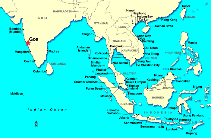 Карта Гоа